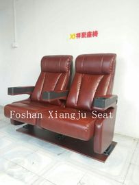 China Brown Color Leather Back Fixed Cinema Theater Seating 2.3mm Thickness For Audience supplier