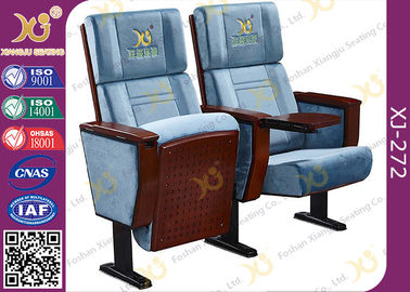 China Anti Dust Retractable Auditorium Seating With Customized Icon Logo On Back Rest supplier