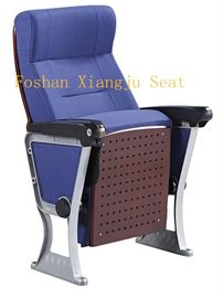 China Wooden Arm Surface Finish Folding Auditorium Chairs With ABS Pad / Tip Up Seat supplier