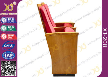 China Luxury Decor Solid Wood Church Auditorium Seating Hidden Leg Audience Seating Chairs supplier
