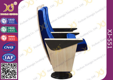 China Maple Veneer Blue Upholstered Auditorium Chairs With Heater Air Output Under Seat Pad supplier