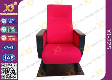 China Push Back Fire Resistant Fabric Auditorium Chairs With Back MDF Writing Pad supplier