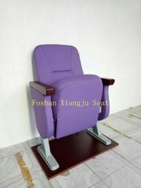 China Aluminium  Leg Wooden Armrest Theatre Seat Low Back 560mm Width Auditorium For Prayer XJ-125A supplier