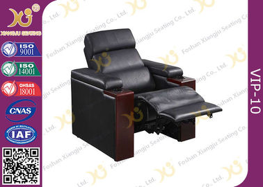 China Shop Black Leather VIP Cinema Seats With Power Recline Optional Home Theater Sofa supplier