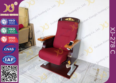 China Antique Golden Paint Veneer Theatre Seating Chairs With Solid Wood Armrest / Cup holder supplier