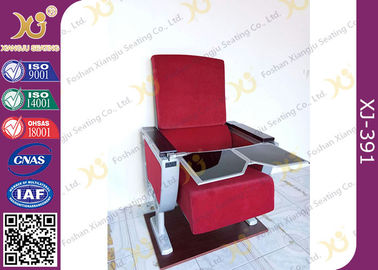 China Aluminum Base Soild Wood Armrest Double Writing Table Auditorium Seating Chairs supplier