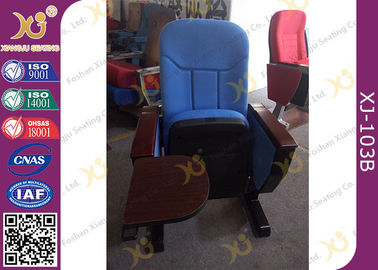 China Long-term Comfort No Floor Fixed Blue PP Back Conferece Hall Chairs With MDF Pad supplier