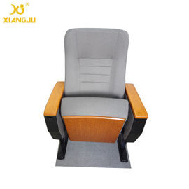 China Burlywood High Density Foam Novel Church Hall Chairs With MDF Writing Pad supplier