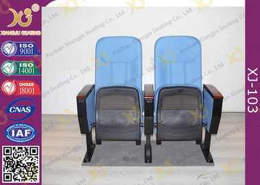China Fabric Padder Prayer Seat Stacking Church Hall Chairs With Tablet And Book Rack supplier