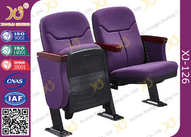 China Triangle Armrest Short Back Rest Auditorium Church Chairs With Folding Soft Padded Seat supplier