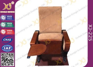 China Auditorium Conference Hall Chairs With Durable Plywood Writing Table / Large Iron Leg supplier