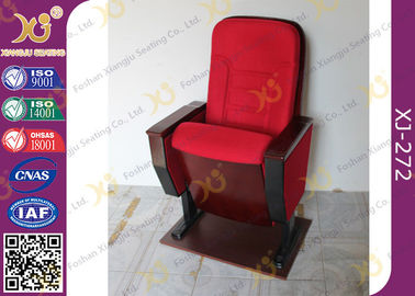 China Public Folded Veneer Auditorium Chairs / Red Lecture Hall Seating supplier