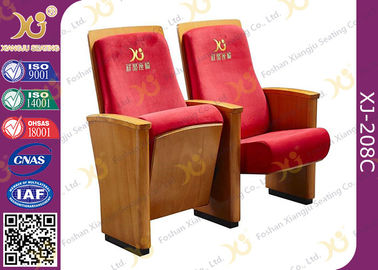 China High-end Red Fabric Auditorium Chairs With Folded Writing Tablet supplier