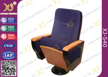 China Writing Tablet In Armrest Lecture Hall Seating Chairs With AC Outlet On Single Leg supplier
