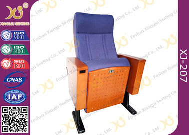 China Wood Box Armrest Conference Hall Chairs With Foldable PU Foam Seat supplier