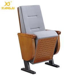 China Red Movie Theater Seats With Fabric Upholstery / Molded Veneer 10 MM Cold Rolled Metal Legs supplier