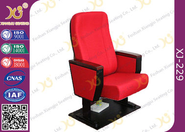 China Wooden Armrest Box Structure Conference Hall Chairs With Book Net And Cup Holder supplier