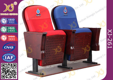 China East African Vintage Auditorium Church Hall Chairs With Embroidered Logo On Back supplier