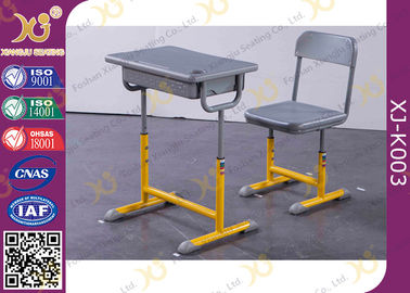 China Height Adjustable Single Student Desk And Chair Set Free Standing supplier