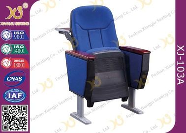China Soild Wood Auditorium Theater Seating With Back Writing Pad / Aluminum Alloy Legs supplier