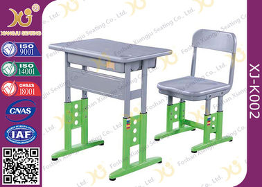 China Adjustable Metal Student School Table And Chairs With Skid Resistance Legs supplier