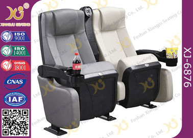 China Leather Upholstered Theater Seating Chairs With With Spring Soft Seat Pad And Cup Hold supplier