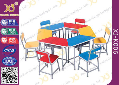China Multi Functional Combination Student Desk And Chair Set With Steel Drawer / Classroom Furniture supplier