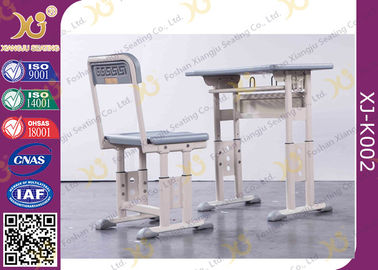 China HDPE Steel Adjustable Height Middle School Desk And Chair For Student supplier