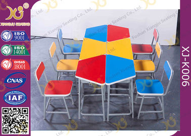 China Colorful Collaborative Study Spliced Desk And Chair For High School Student supplier