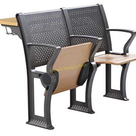 China Flame Retardant College Lecture Hall Chairs Study Seating With Armrest / Iron Leg supplier