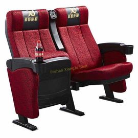 China High - End Embroidery Folding Cinema Theater Chairs With Cup Holder supplier