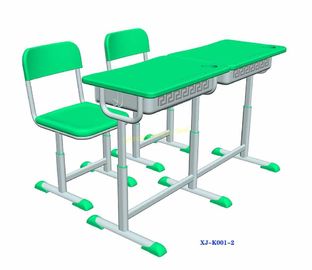 China Green Double Seater School Desk And Chair / Children 's Classroom Furniture supplier