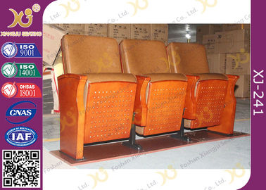 China Low Back Synthetic Leather Auditorium Movie Theater Seats / Church Folding Chairs supplier