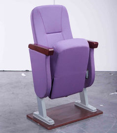 China Cheap Purple Fabric Stackable Church Chairs With Padded Seat Base For Sale supplier