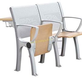 China Plywood Metal University College Classroom Furniture / Foldable School Desk And Chair Set supplier