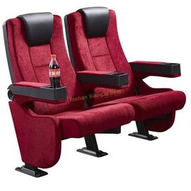 China Movable Astir Armrest Fireproof Fabric Cinema Theatre Seats With 2.0 Mm Thick Iron Steel Leg supplier