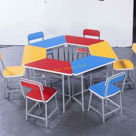 China Durable Amusement Colorful Student Desk And Chair Set / Kids School Table supplier