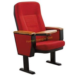 China Plastic PP Panel Steel Legs Lecture Room Chairs With Wooden Writing Tablet supplier