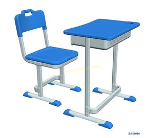 China Fixed Height 76 Cm HDPE Study Desk With Groove For Pen / School Classroom Furniture supplier