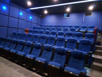 China Inner Plywood Folding Cinema Theater Chairs High Density Sponge With Cupholder supplier