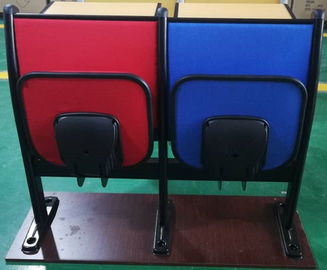 China Metal Frame Soft Foam School Desk And Chair With Foldable Iron Writing Pad supplier