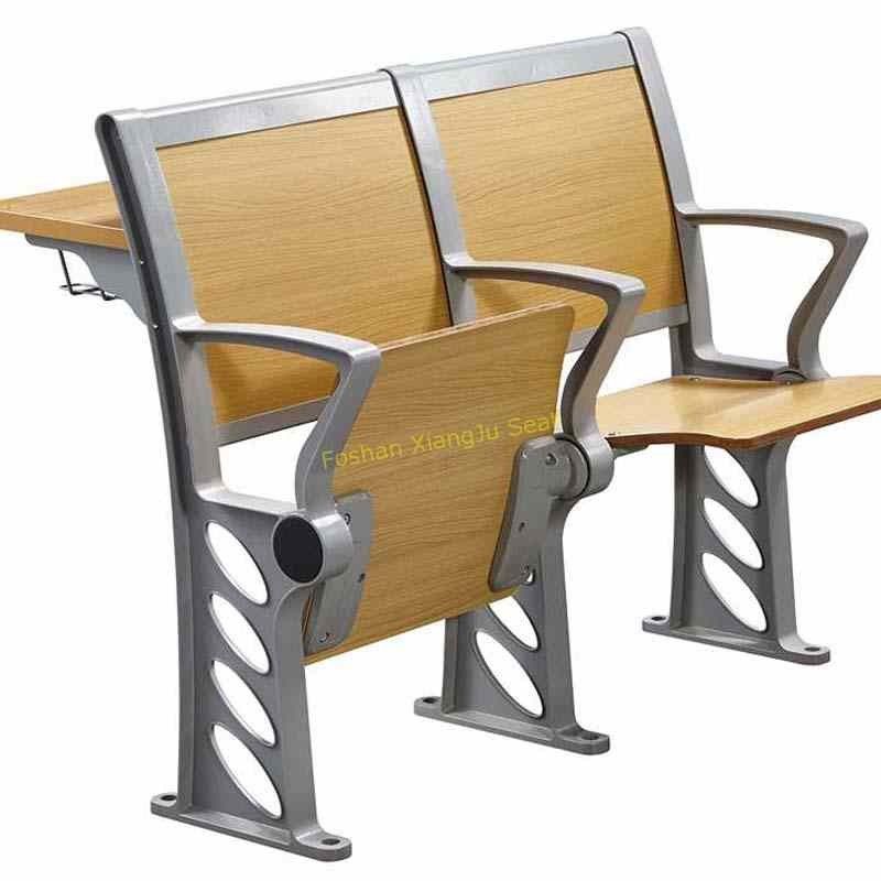 Simple Style Wood Seating Chair And Desk Set For Lecture Hall
