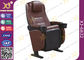Steel Legs Floor Mounted Leather Theater Seating Chairs With Drink Holder supplier