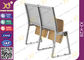 Metal And Plywood Structure School Desk Chair With Reading Pad For Lecture Room supplier