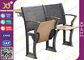 Metal / Plywood Bottom Book Rack College Classroom Furniture With Folding Tablet supplier