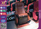 Steel Legs Floor Mounted Movie Leather Movie Theater Chairs With Drink Holder supplier