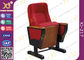 Solid Wood Armrest Church Hall Chairs With Steel Leg , Red Town Hall Seating supplier