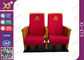 High back  red Auditorium Seats with wooden side board company logo supplier