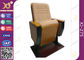 High Back  Fixed Floor Cinema Theater Chairs With Wooden Pad , Folded Auditorium Conference Hall Chairs supplier