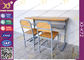 Customized Size Double Student Desk And Chair Set For School Kids with Plywood + Steel Material supplier
